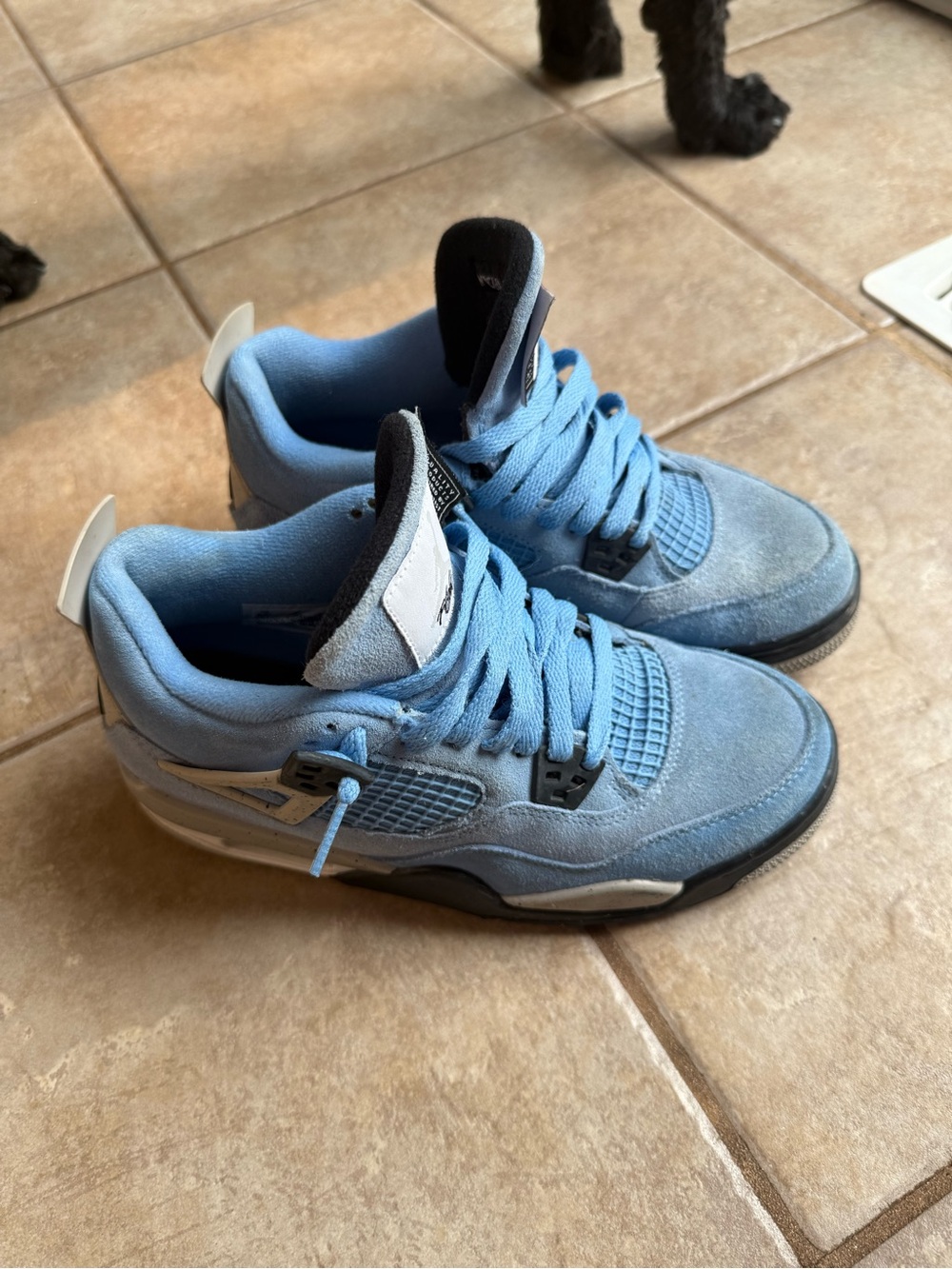 Air Jordan 4 Retro UNC University Blue Tech Grey Youth 6.5Y Boys 408452-400